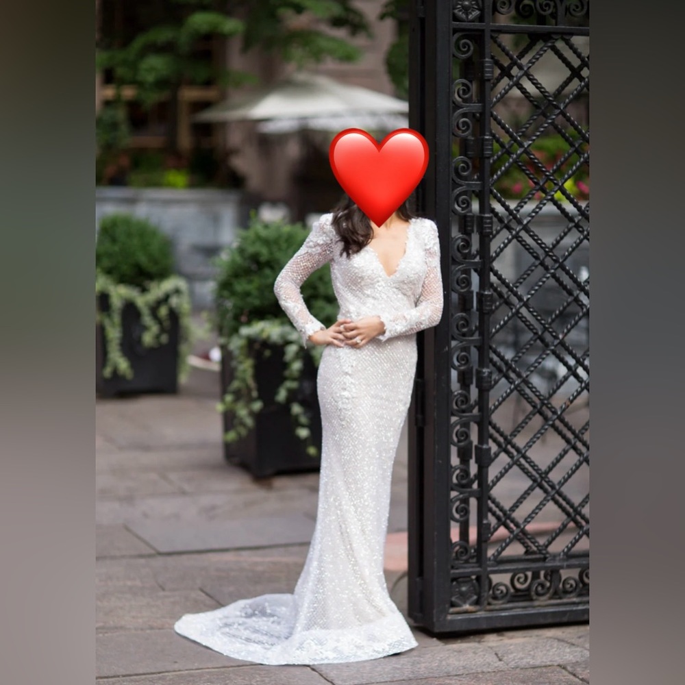 💯 Berta 16-09 Beaded Wedding Dress Size 0 XS Custom $15k More Pics